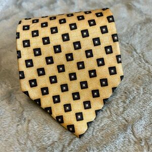 Elegant Gold & Black Patterned Tie JZ Richards NWOT Silk 3.75” Wide 59.5” Long